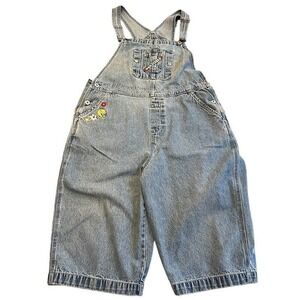 Vintage Y2K Looney Tunes‎ Women's XL Tweety Bird Denim Overalls Shorts Cotton